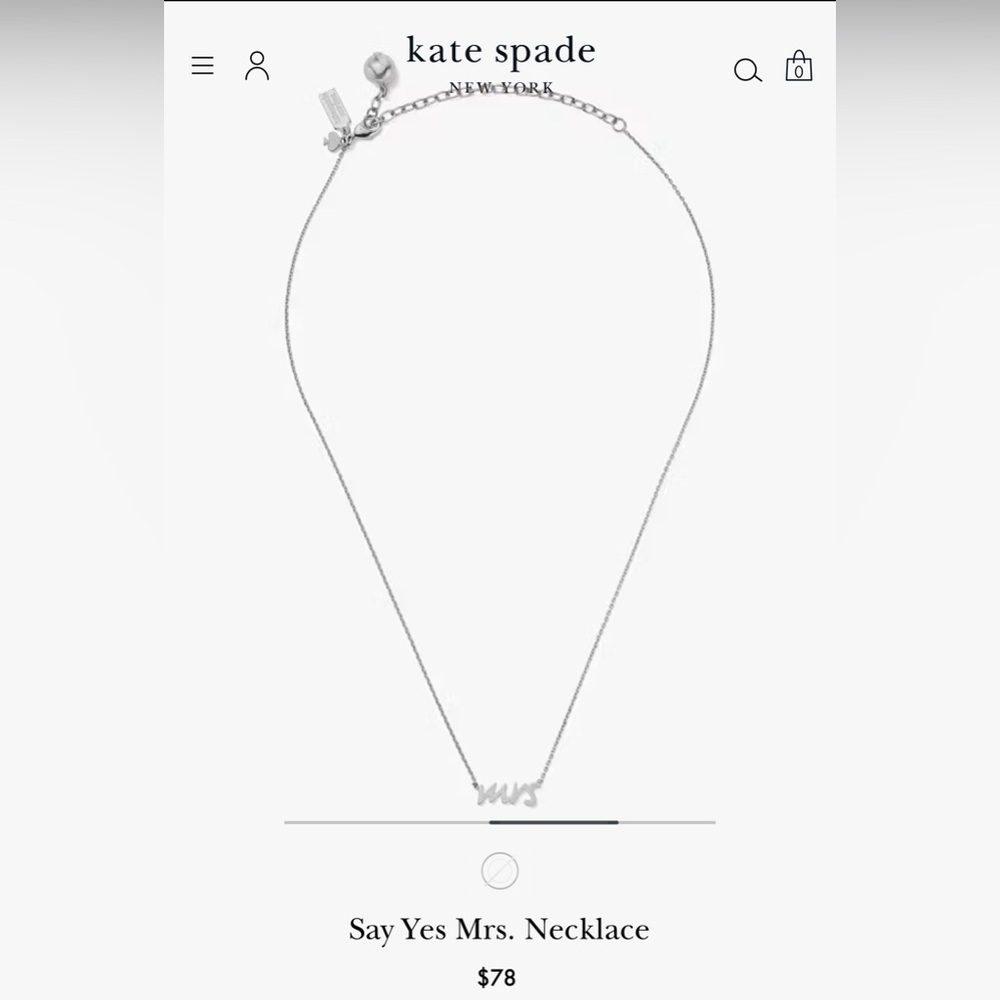 Kate Spade Say Yes Mrs. Necklace